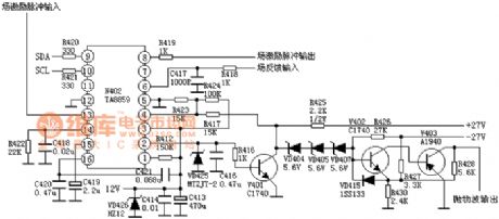Color TV pincushion correction circuit diagram 1