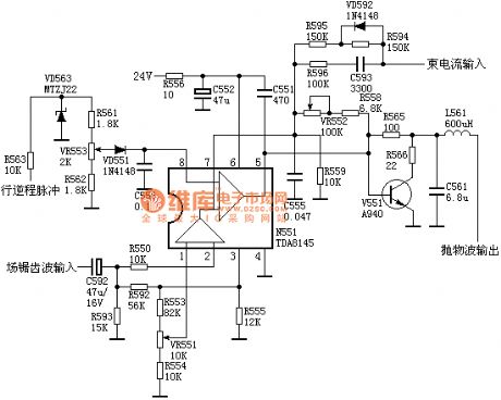 Color TV pincushion correction circuit diagram 2