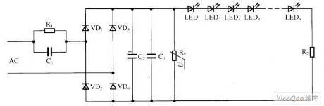Voltage-Sensitive Resistor Voltage Reduced Capacitance LED Driving Circuit