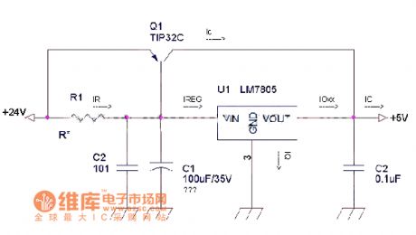 A linear three-terminal regulator expansion flow circuit diagram