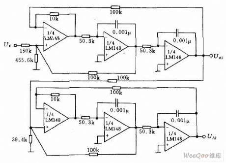 Level 4 Telecom Filter Circuit of uA741 Op-amp