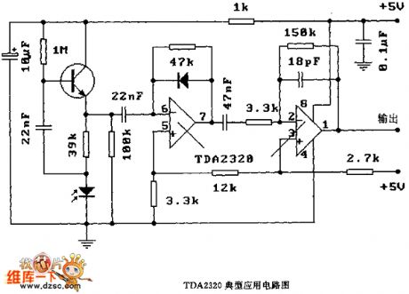 TDA2320--(TV sets) the infrared remote control receiving pre-amplifier circuit