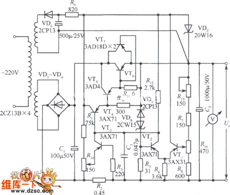 The 24V regulated power supply of current limiting protection function