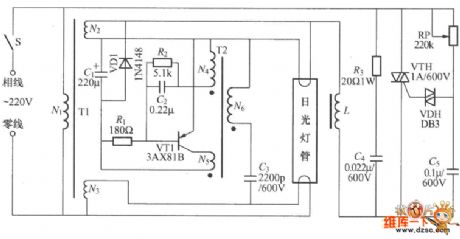 The non-stage regulated sunlight lamp circuit