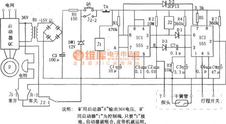 Comprehensive protector belt circuit composed of 555