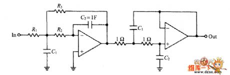 Four-stage Bessel low pass filter circuit diagram