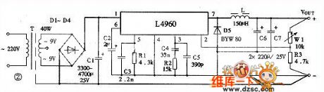 The 5-12V continuous and adjustable regulated power supply circuit
