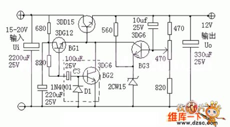 The soft starting regulated power supply circuit