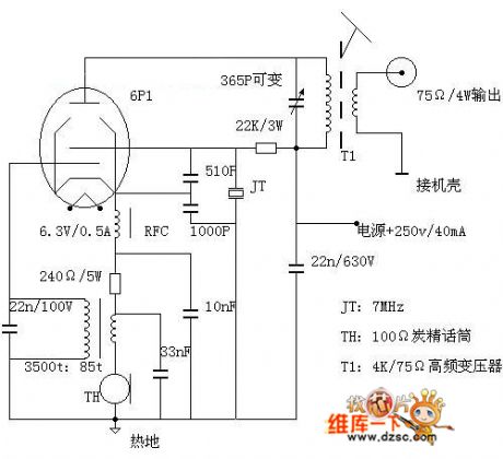 The transistor 27-30mhz high frequency power supply circuit