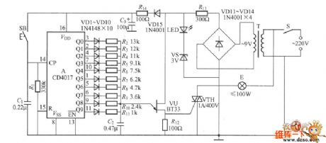 The single key digital dimmer circuit