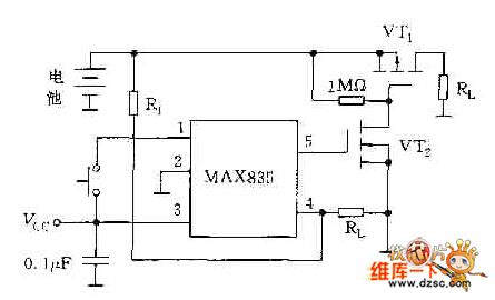 Monitoring battery low voltage turning off power supply circuit diagram