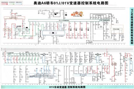 The 01J and 01V speed regulator control system circuit of Audi A6