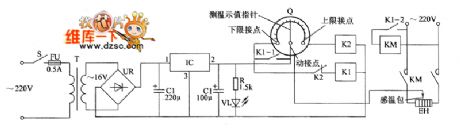 the circuit of temperature controller(16)