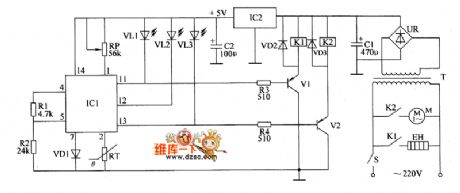 the circuit of the temperature controller(14)