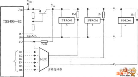 The connection circuit of the low-power programmable sensor signal processors of TSS400-S2 and E2PROM