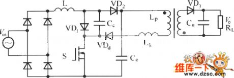 Boost Flyback-type single-stage isolated PFC converter circuit