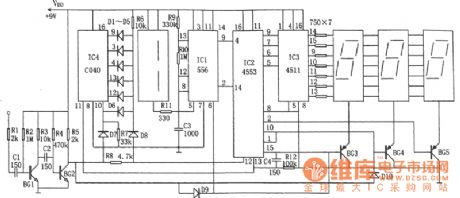 Radio Digit-Type Frequency Display (C040,556) Circuit Diagram