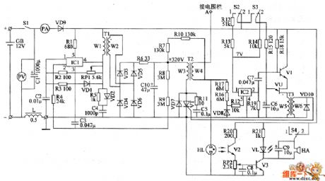 the control circuit of electric fence part 8