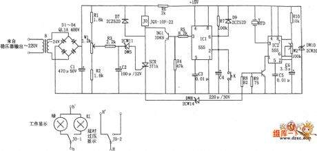 The time delay over-voltage alarm circuit of the AC regulator