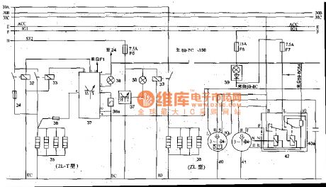The warm-up time and the charge(2LT type, 2L diesel engine) theory circuit of 70 light sport utility vehicle of Toyota Land Cruiser