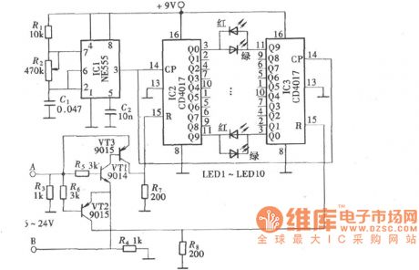Current-Flowing-Direction Demonstrator Circuit Diagram