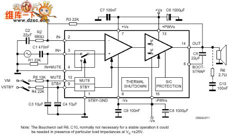 The TDA7294 audio amplifier circuit
