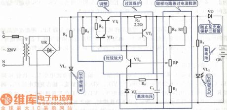 The over-current/pressure/heat charging circuit