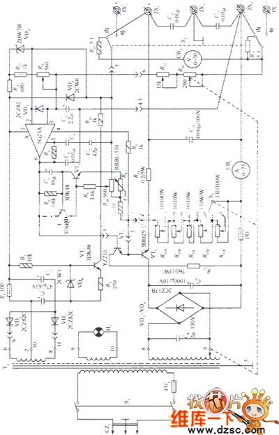 The 0~50V regulated power supply circuit