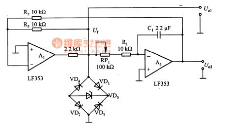 Triangle and Square Wave Circuit of LF353