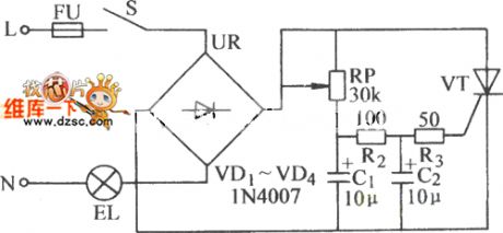 The stepless voltage regulation circuit for lights