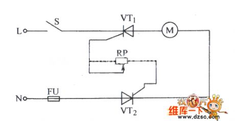 The stepless regulated circuit composed of 2 ordinary thyristors