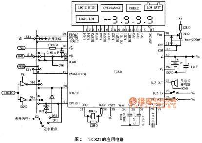 Multi-function digital multimeter TC821 integrated circuit diagram
