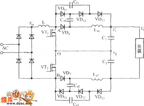 Three-level passive lossless soft-switch PFC topology circuit
