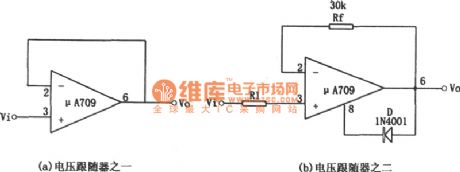 voltage follower circuit composed of the μA709