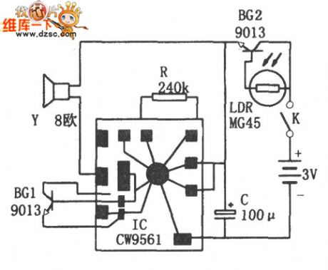 The microwave burglarproof alarm circuit
