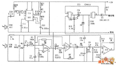 The ultrasonic wave burglarproof circuit