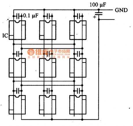power supply and landlines of digital circuit