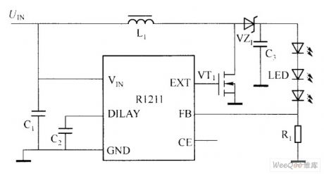 R1212 Driving White LED Application Circuit
