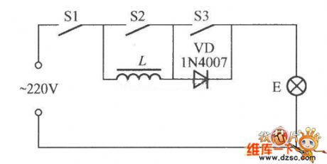 Simple four stages light changing switch circuit