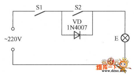 Diode light changing switch circuit