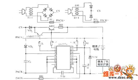 DS2770 non-regulated power supply pulse charger circuit