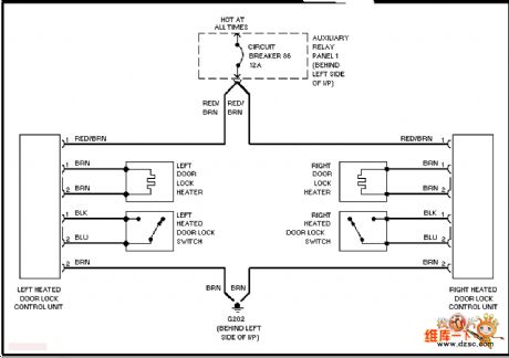 Audi door lock heating circuit