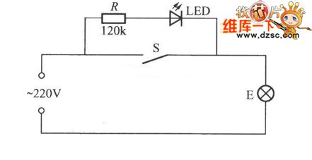 Lighting indication light switch circuit