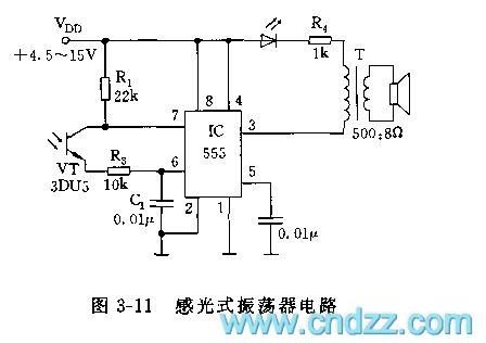 555 Photosensitive oscillator circuit