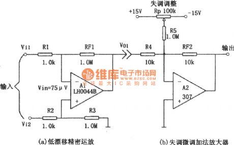 Op amp zeroing circuit diagram