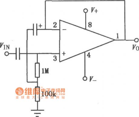 CF353 dual power high input impedance dual op amp circuit diagram