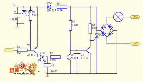 Simple touch delay switch circuit diagram
