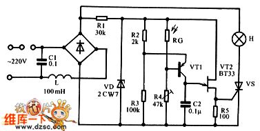 Auto-dimming lamp circuit diagram