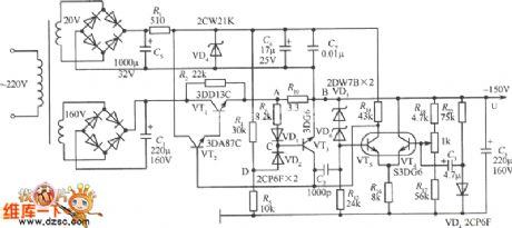 The 150V regulated power supply circuit