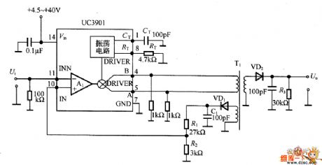 The instrument amplifier circuit with the transformer as the separator